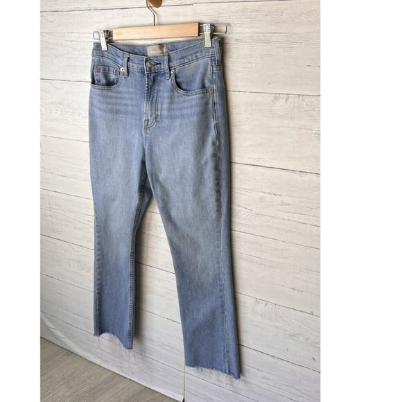 Everlane Jeans Womens Size 27R Light Wash Straight Leg Raw Hem Denim Cotton - Picture 4 of 15